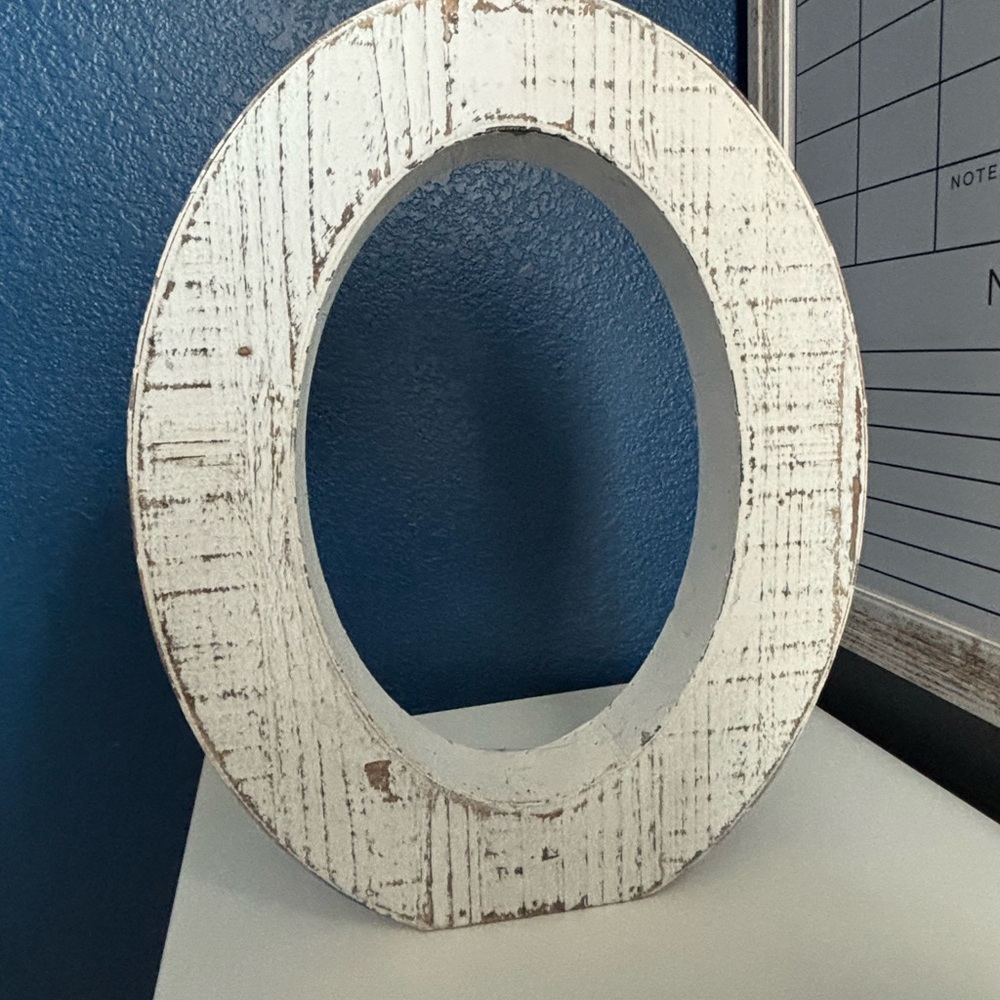 Rustic White Wooden O Home Decor